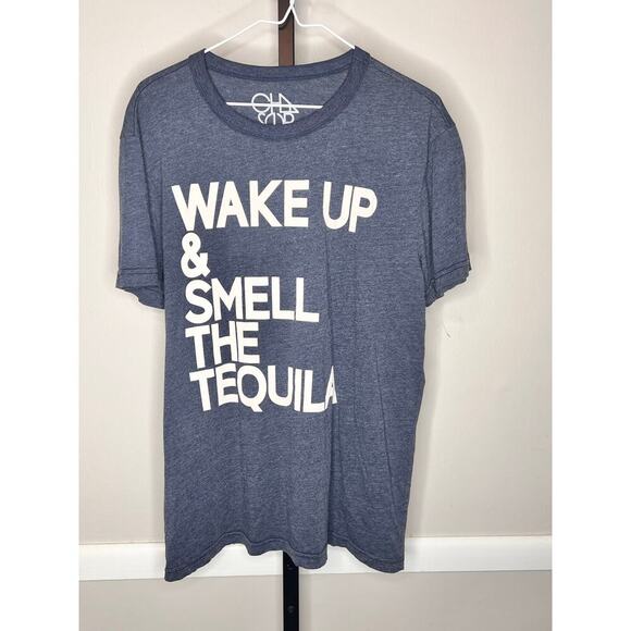 Chaser Graphic Tee Wake Up & Smell The Tequila Navy Blue NWT Size Large - Picture 2 of 8